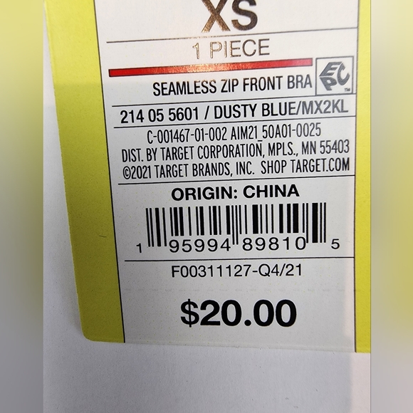 New Workout Sports Bra All in Motion Dusty Blue Gym Top Medium Support Size XS - Picture 4 of 8